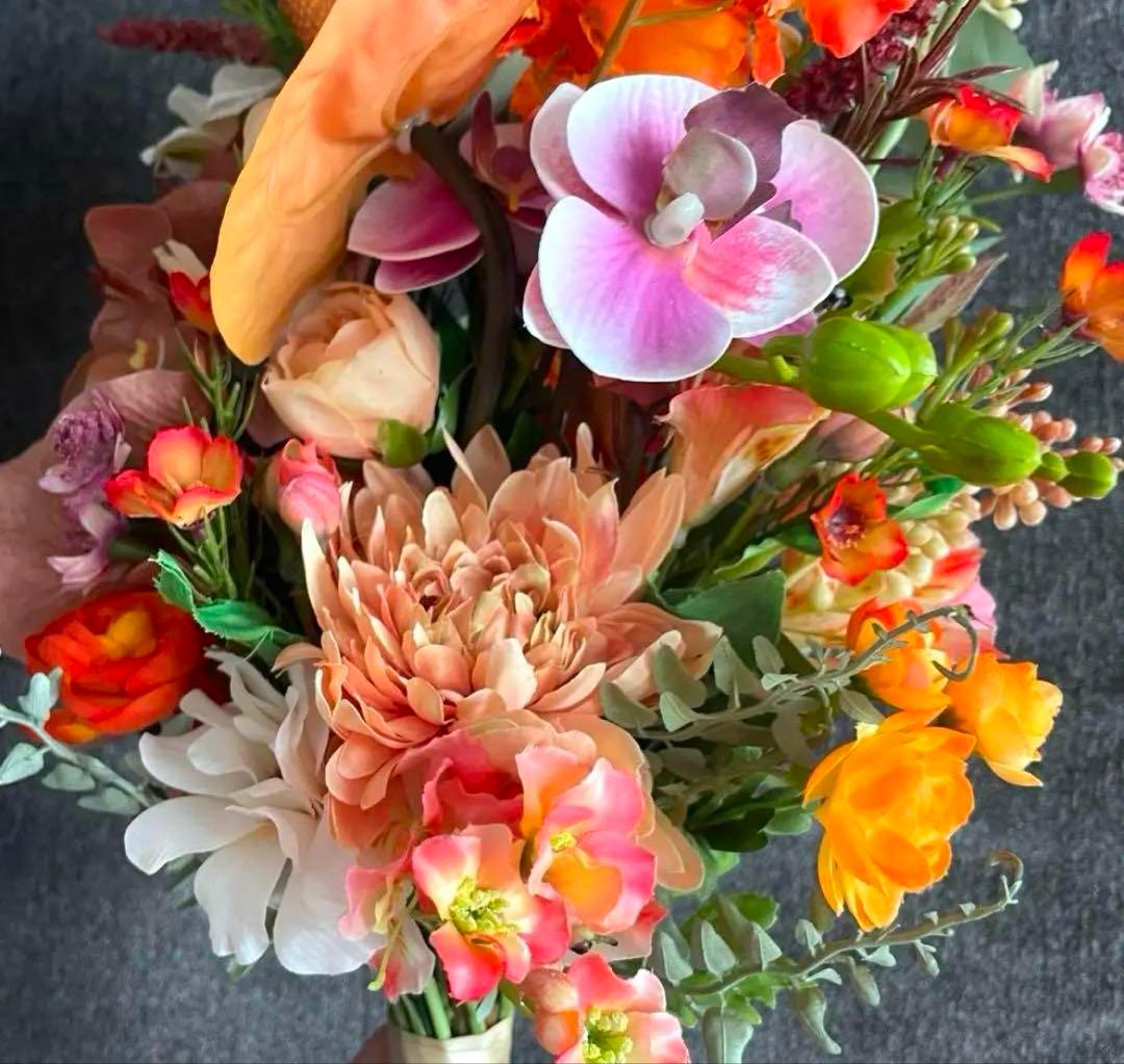 値下げ中!花束 プリザーブドフラワー 髪飾り付き ブーケ 前撮り ヘアードレス