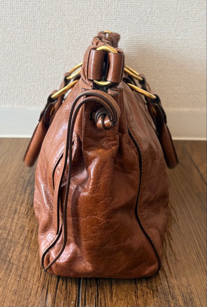 美品✨ miu miu ヴィッテロルクス ハンドバッグ リボン ブラウン