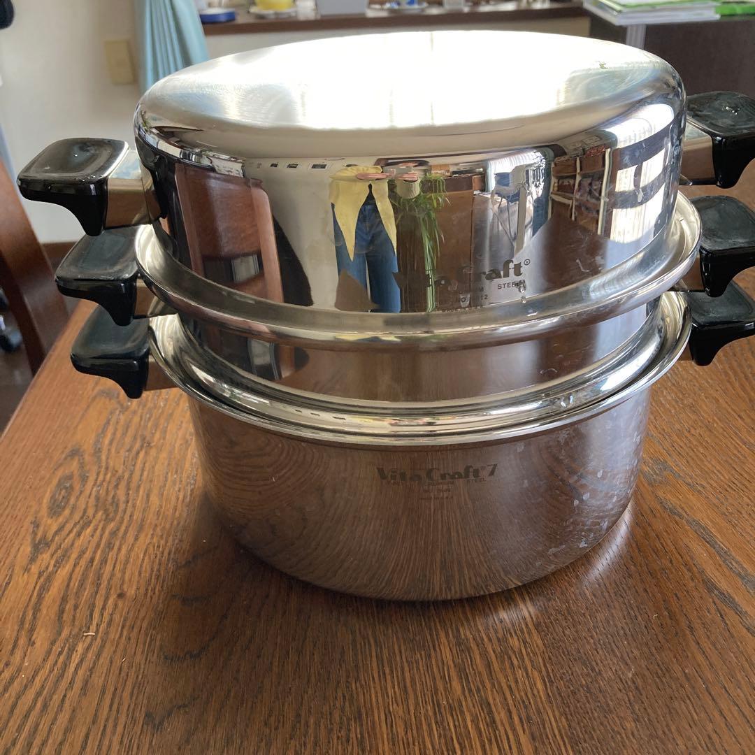 再値下げ　ビタクラフト　両手鍋と蒸し器、カップ、ハイドームセット