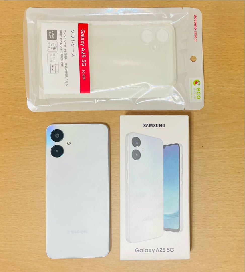 新品未使用Samsung Galaxy A25 5G +ホワイト+ソフトケース