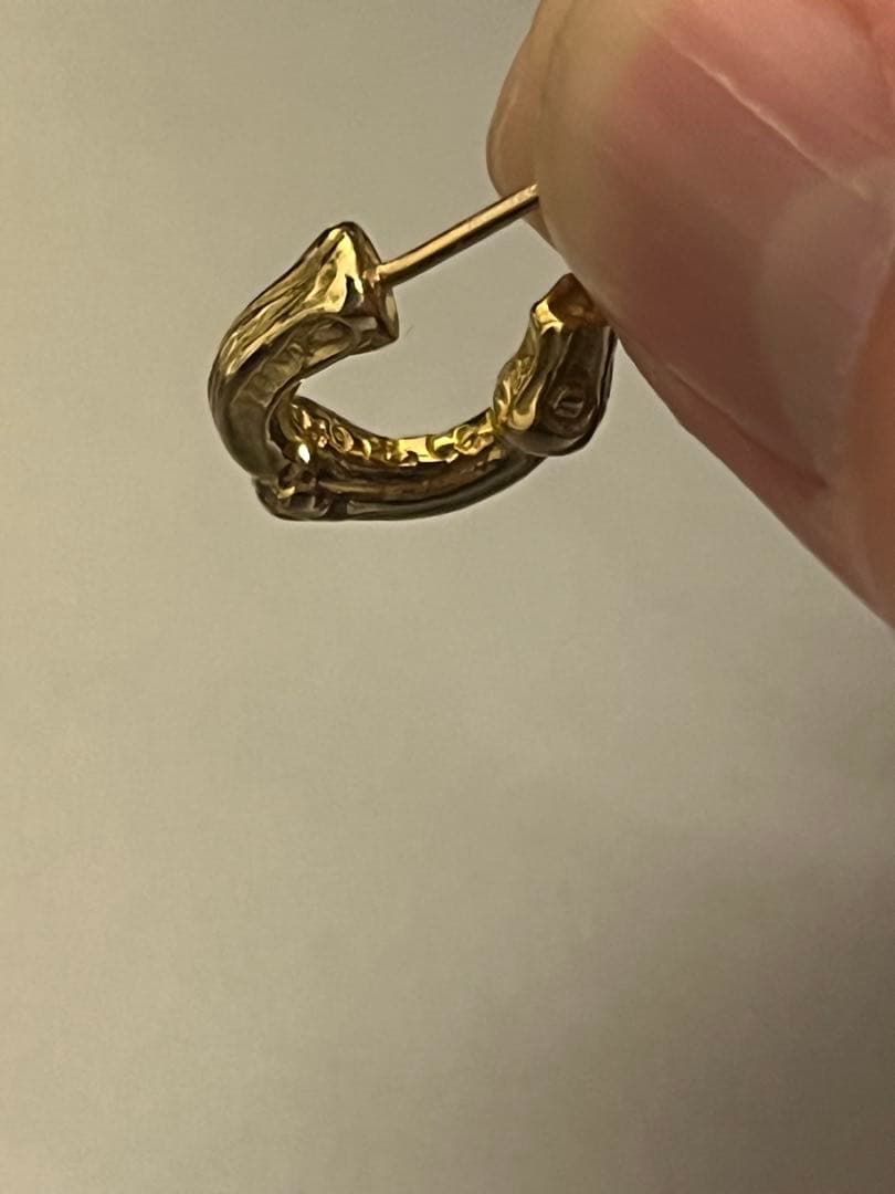 Tiffany バンブー　YG ピアス　片耳　k18