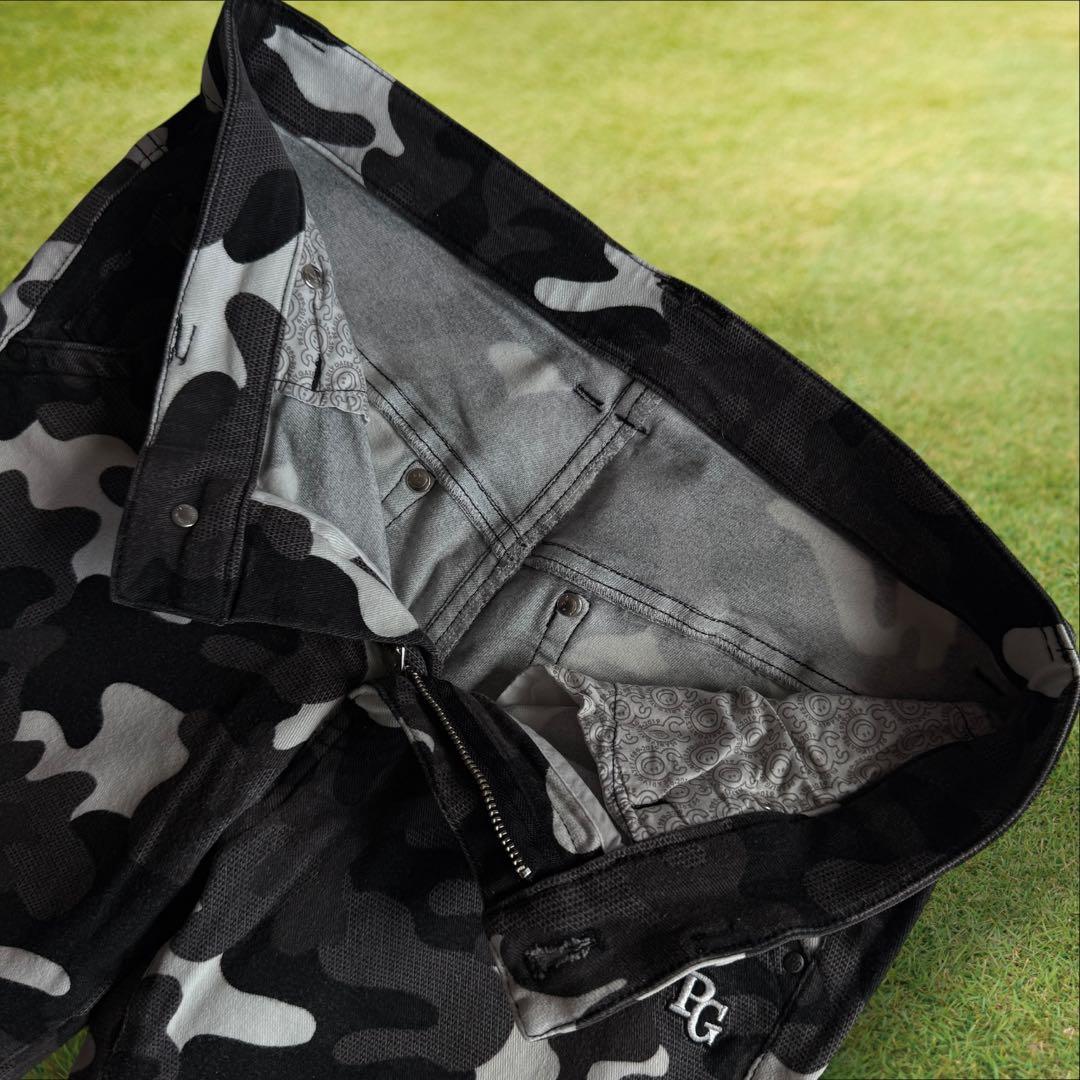 秋冬モデル　パーリーゲイツ　パンツ　迷彩　3 S　ストレッチ　白　黒　アーミー