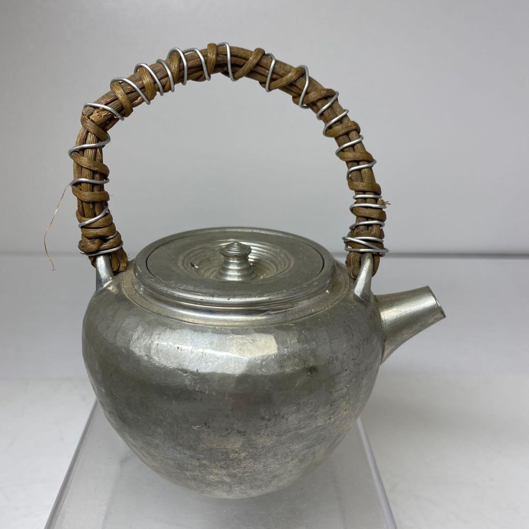 錫製　煎茶急須　199g 幅約10.5 ㎝　東さ8-0124①