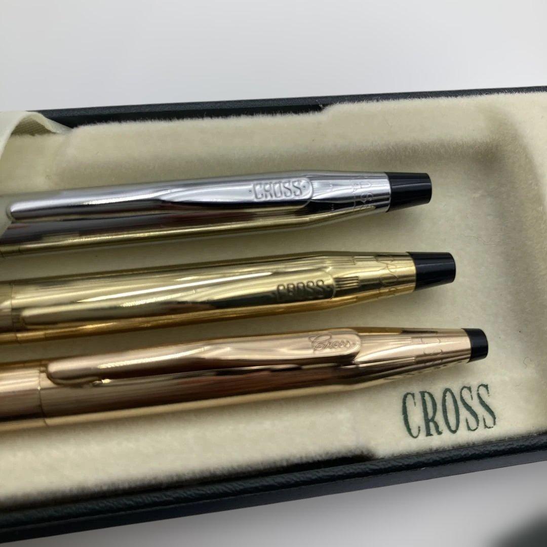 CROSS ボールペン 3本セット ゴールド14K シルバー