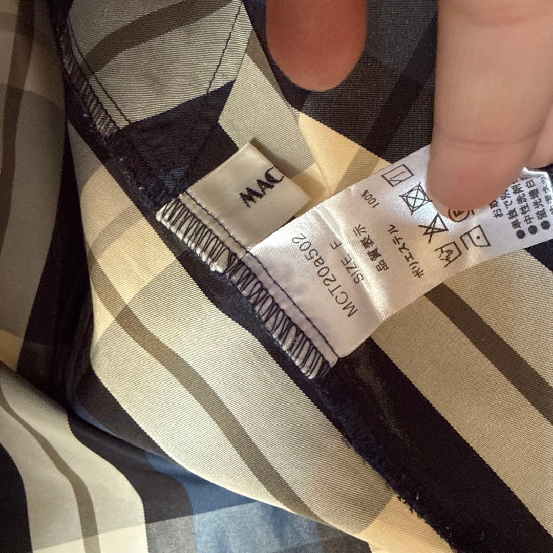 マチャット ネイビー チェック柄 オーバーブラウス