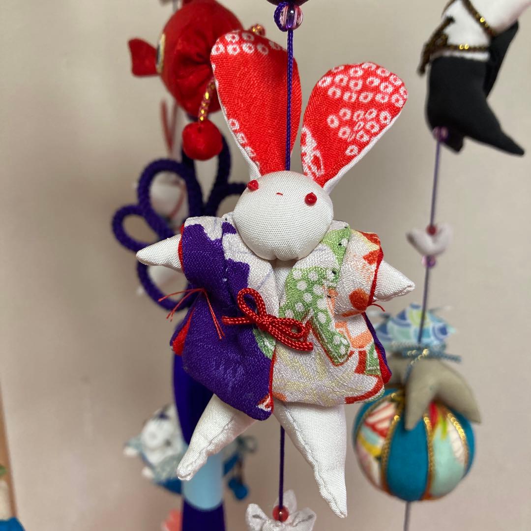 528 ごろちゃん　男の子とうさぎの吊るし飾り　吊るし雛