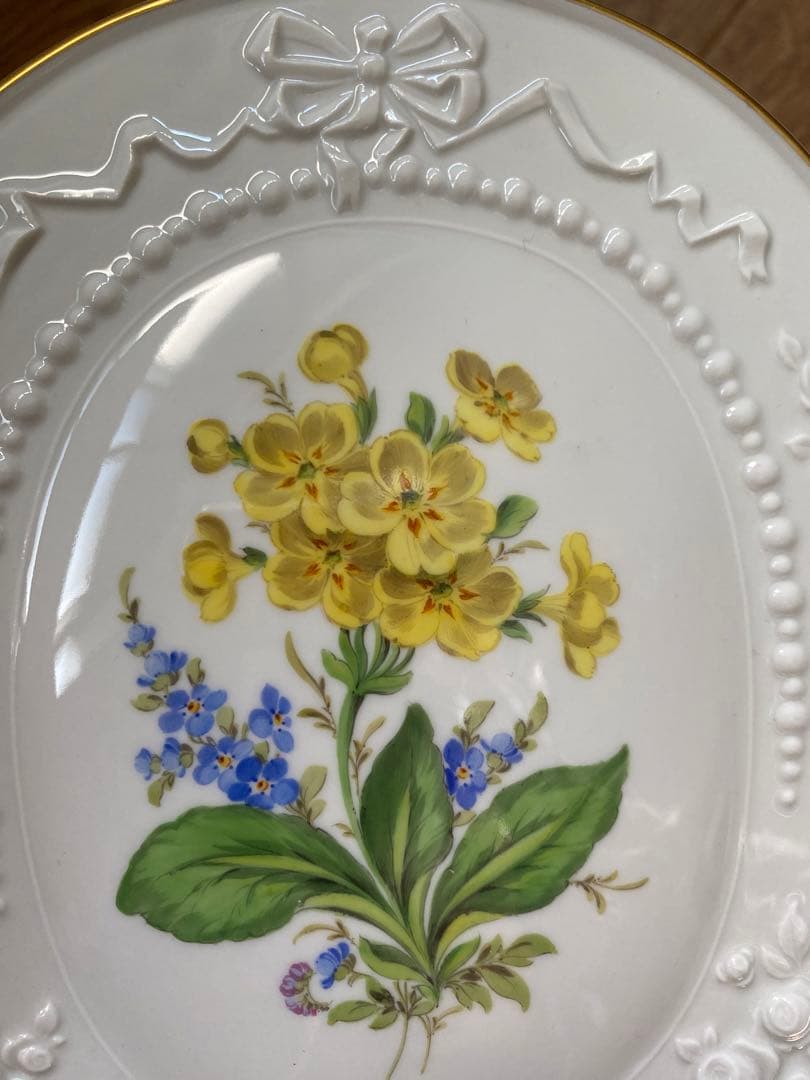 美品★希少★マイセン 陶板画 壁掛け 花柄　　アンティーク