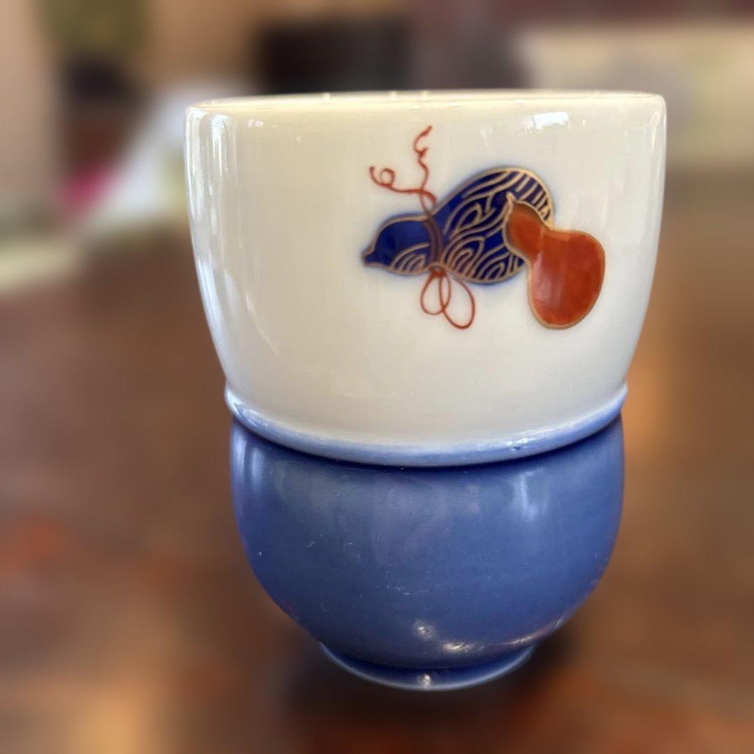 新春SALE 深川製磁　百年庵　六瓢杵型組小湯呑みと組茶碗