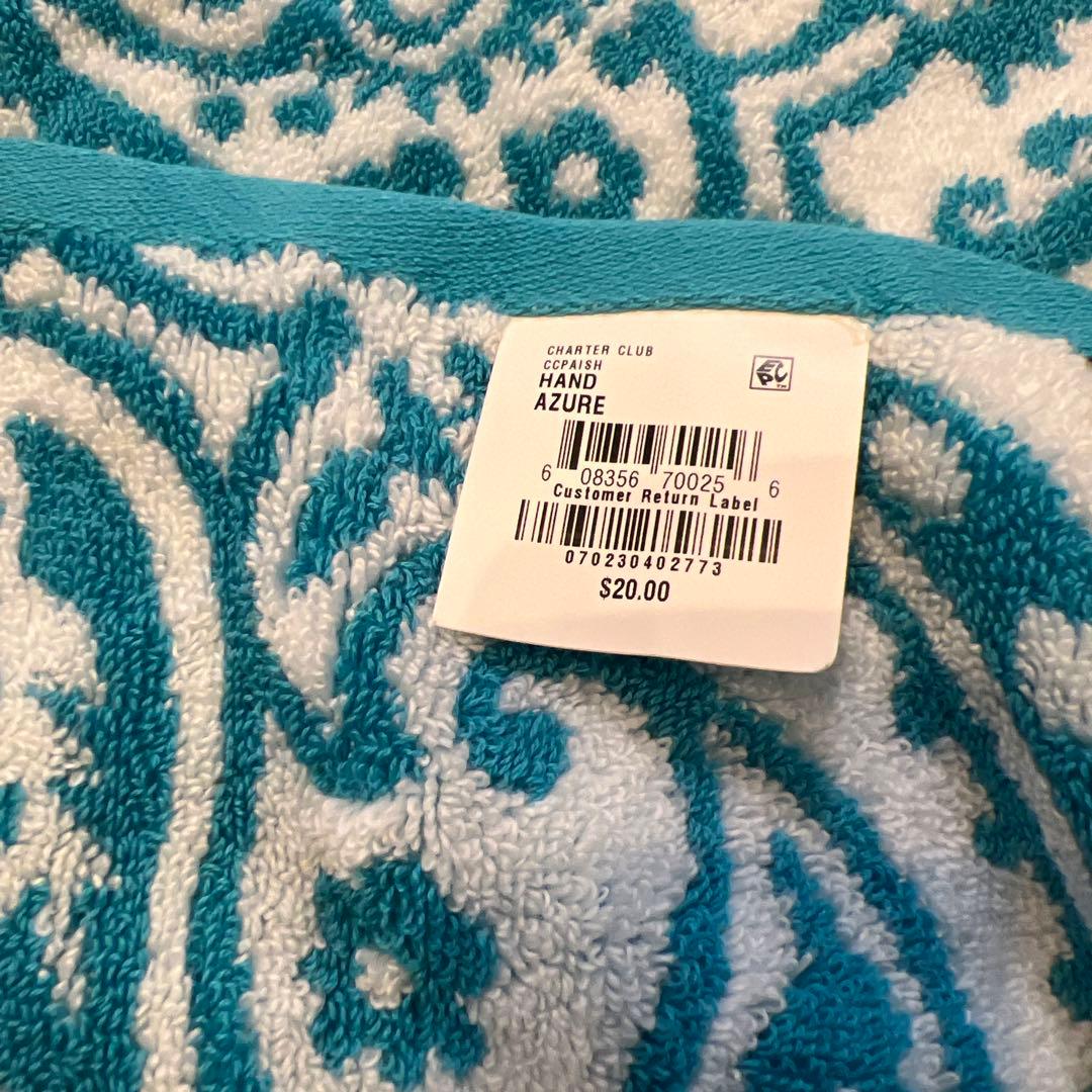 ペイズリー柄 タオルセット バス用 赤と青　ハワイで購入