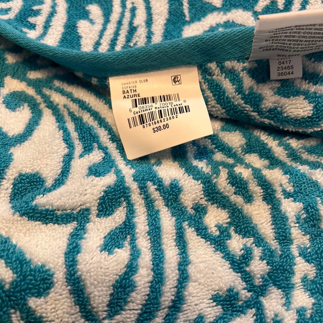 ペイズリー柄 タオルセット バス用 赤と青　ハワイで購入