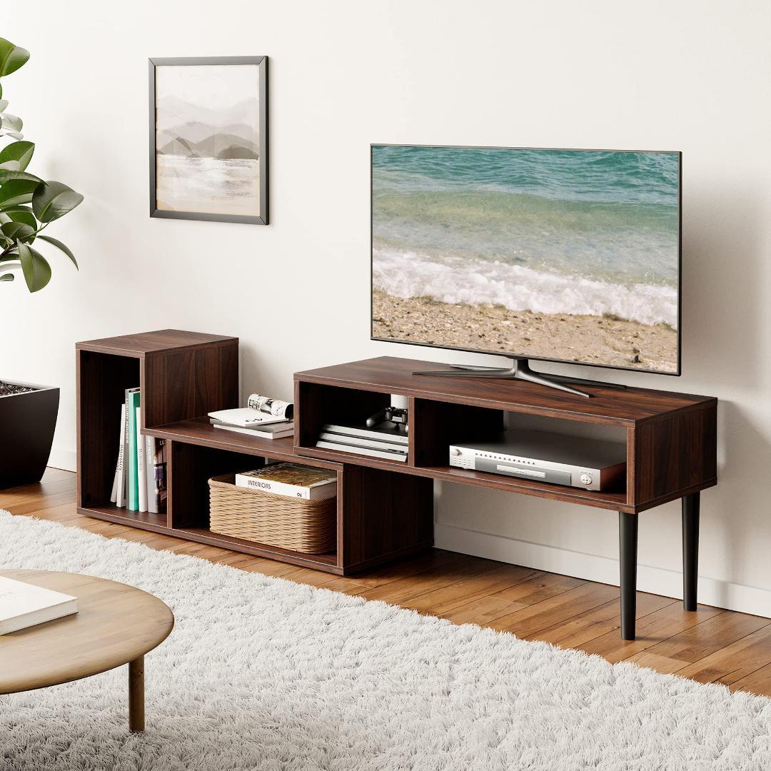 収納付 自在伸縮テレビボード 50インチ対応 103150cm 角度調整