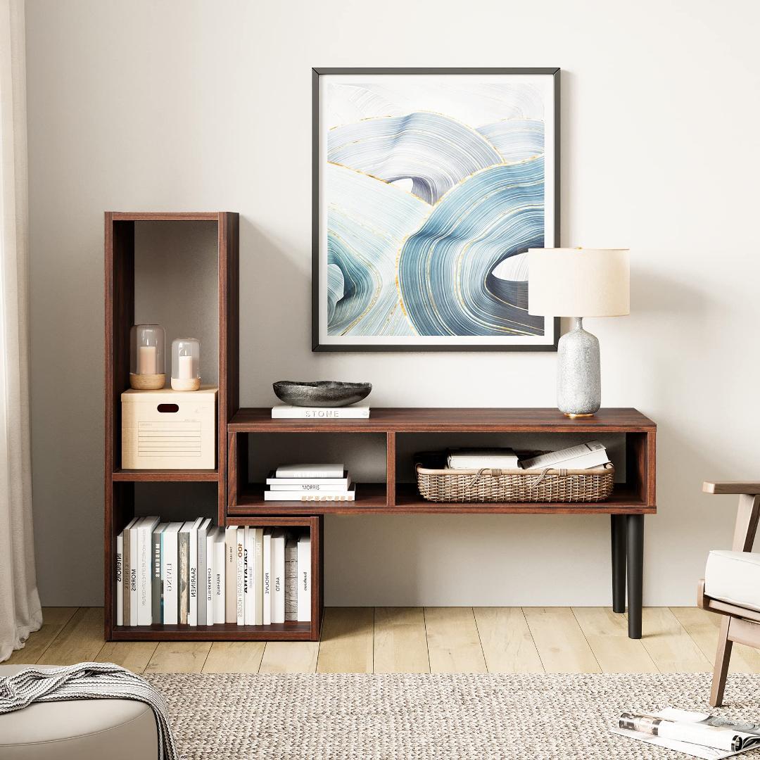 収納付 自在伸縮テレビボード 50インチ対応 103150cm 角度調整