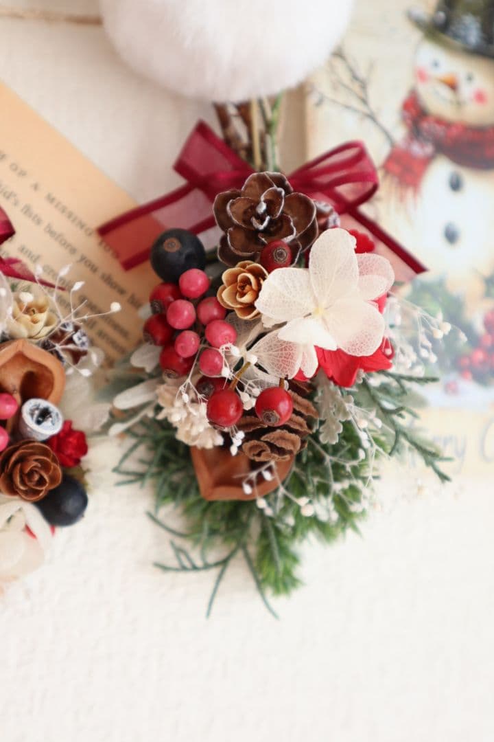 ドライフラワーꕤ︎︎Xmas流木ガーランド・スワッグ&リースꕤ︎︎アンティーク