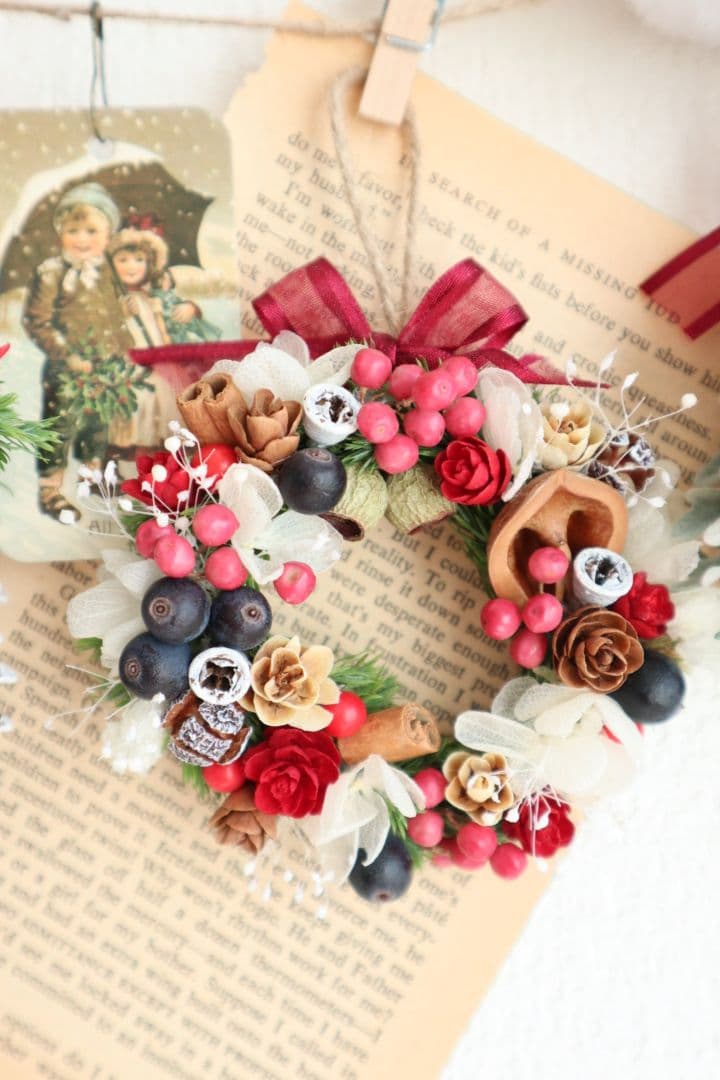 ドライフラワーꕤ︎︎Xmas流木ガーランド・スワッグ&リースꕤ︎︎アンティーク