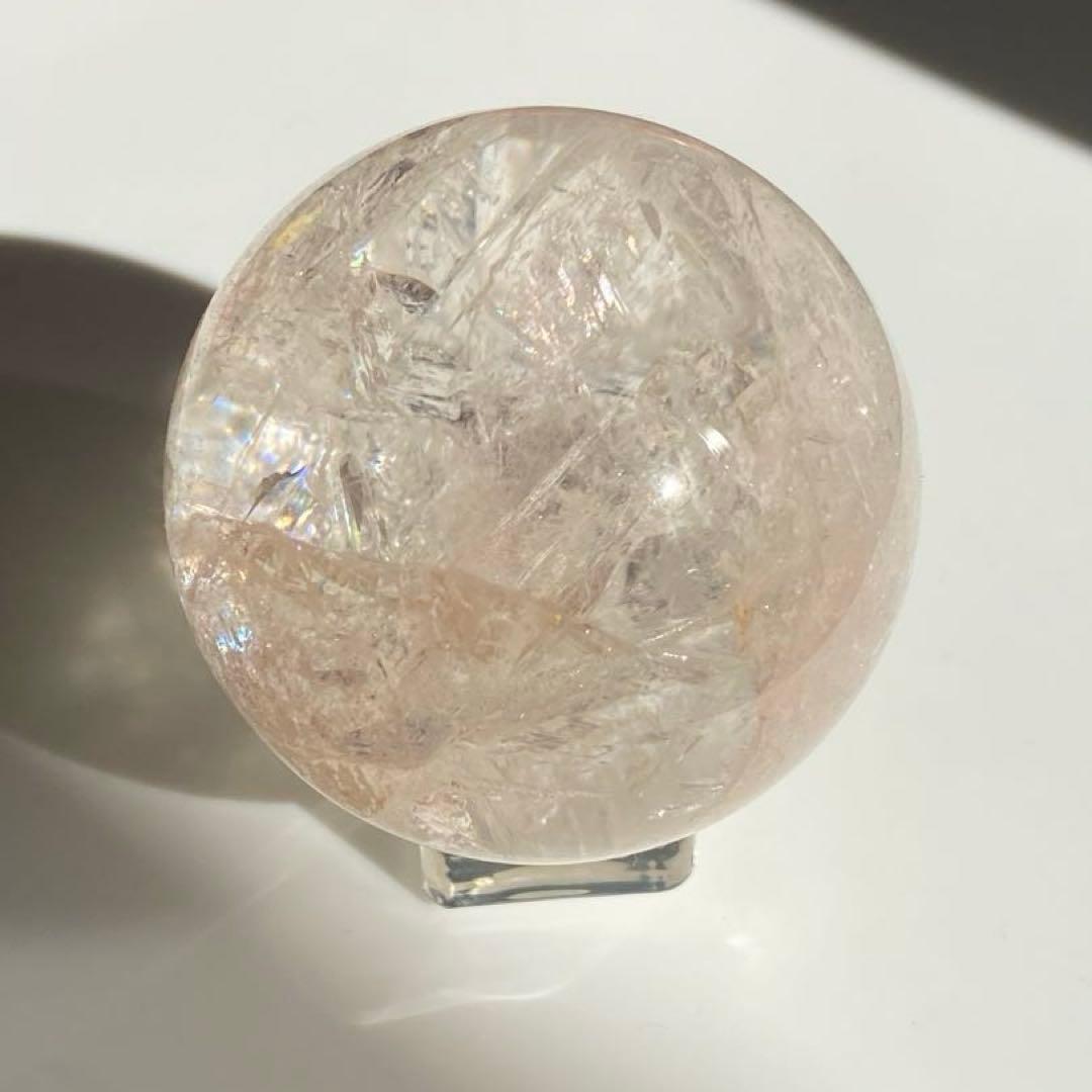 透明度◎ 虹入り ピンクアゼツライト スフィア 天然石 パワーストーン