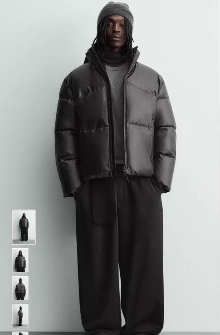 新作　ZARA フェイクレザーパフジャケット　ザラ