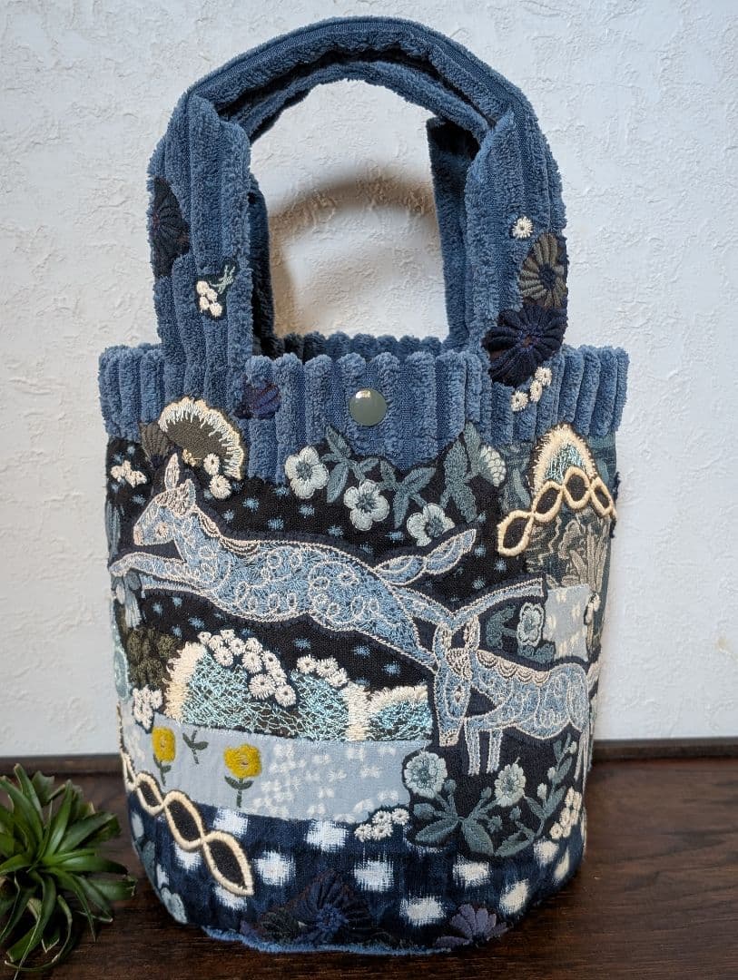 SALE❗️古布藍染《飛び躍ねるパプリッコ》ミナ　サリーS　PJC 　バック