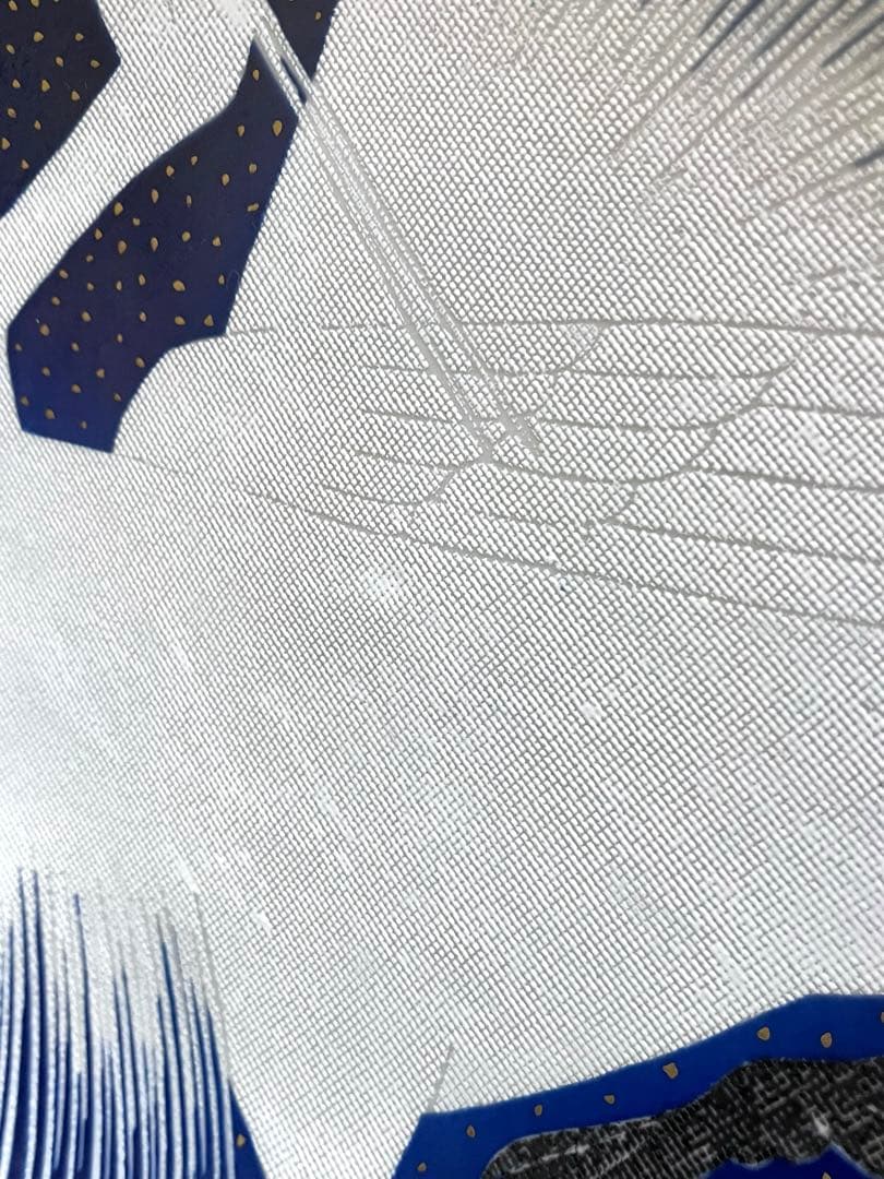 E705 藤村正美　白鷺　九谷焼　絵皿　飾皿　共箱付