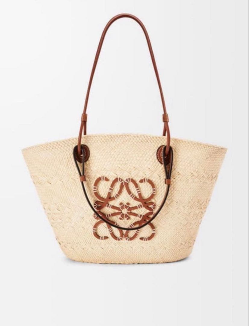 LOEWE / ロエベ アナグラムバスケットバッグ　ミディアム　ナチュラル/タン