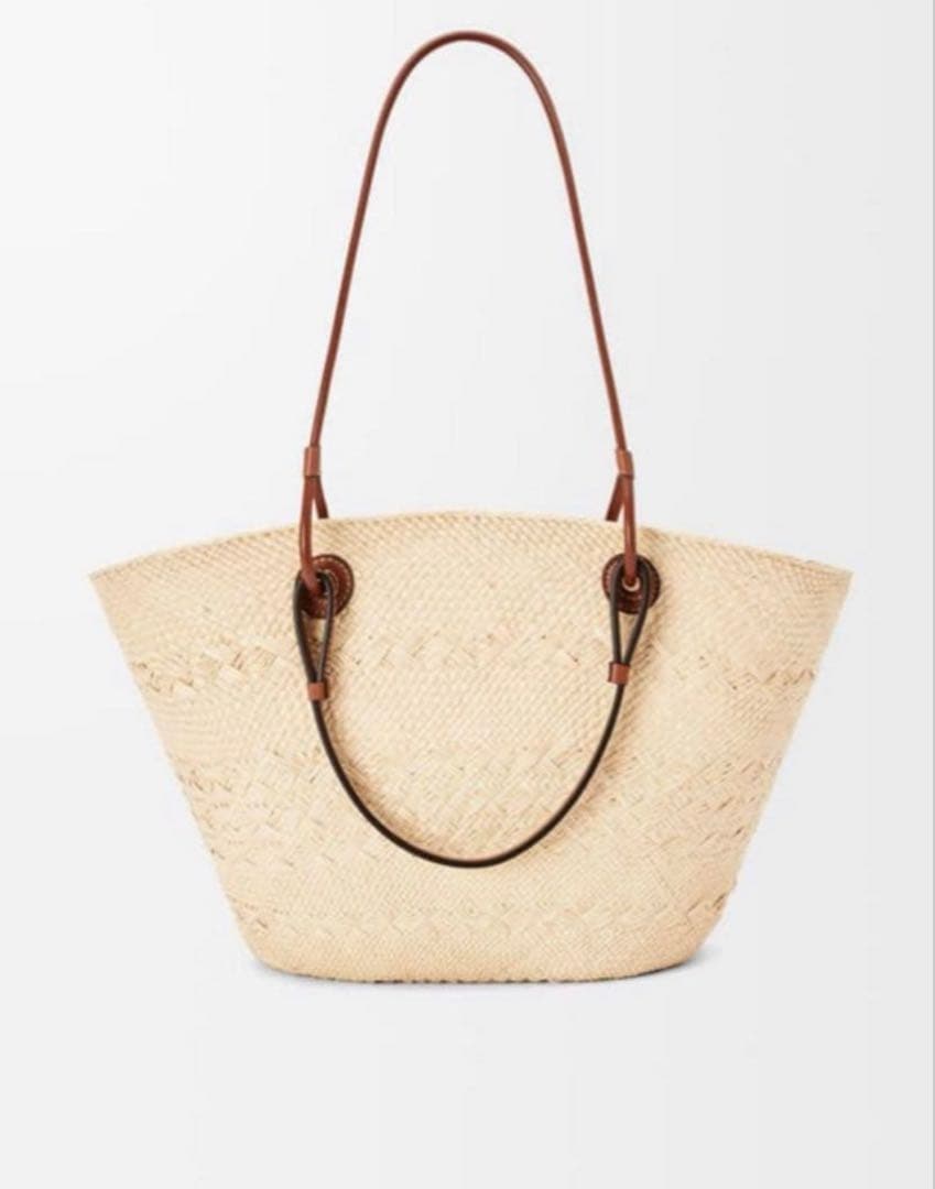 LOEWE / ロエベ アナグラムバスケットバッグ　ミディアム　ナチュラル/タン