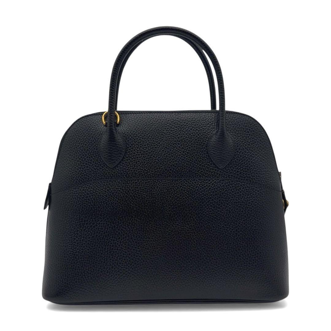 【美品】ストラップ付 エルメス ボリード31 アルデンヌ ブラック ハンドバッグ