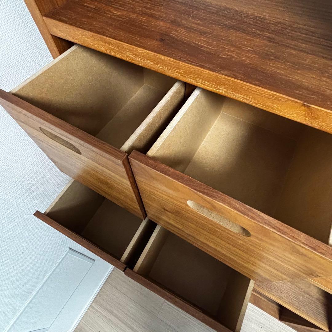 無印良品　スタッキングシェルフ、スタッキングチェスト　ウォールナット材　5段3列