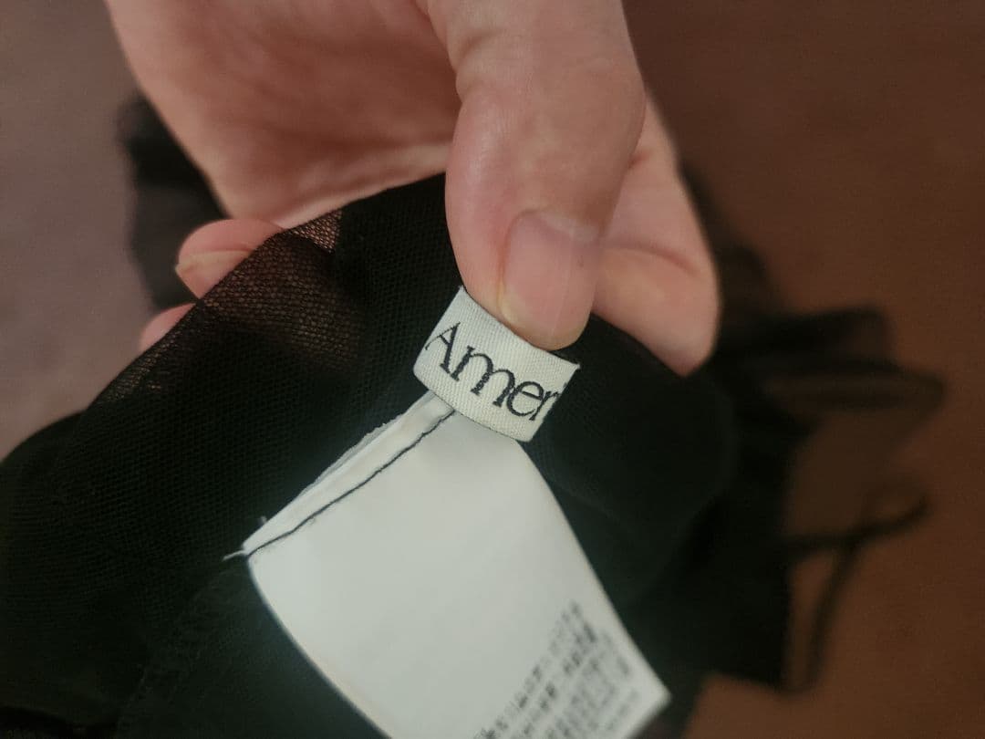 AMERI キャミソール　BLACK TULLE RAFFLE CAMI TOP