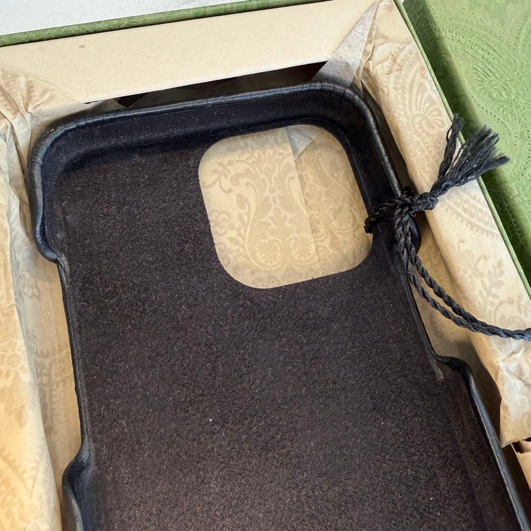 【新品】GUCCI ジャンボGG レザー iPhone15 ケース ブラック