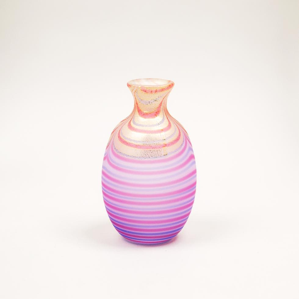 石井康治 手吹き Pulled Stripes Glass 金蒔徳利 箱付 美品