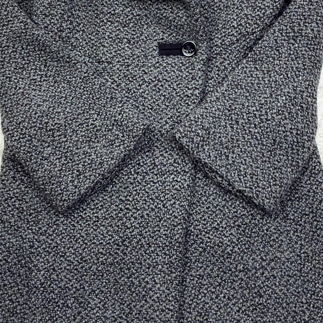 美品　マックスマーラ　ビッグカラー　ツイード　ウールコート　フレアスリーブ　L