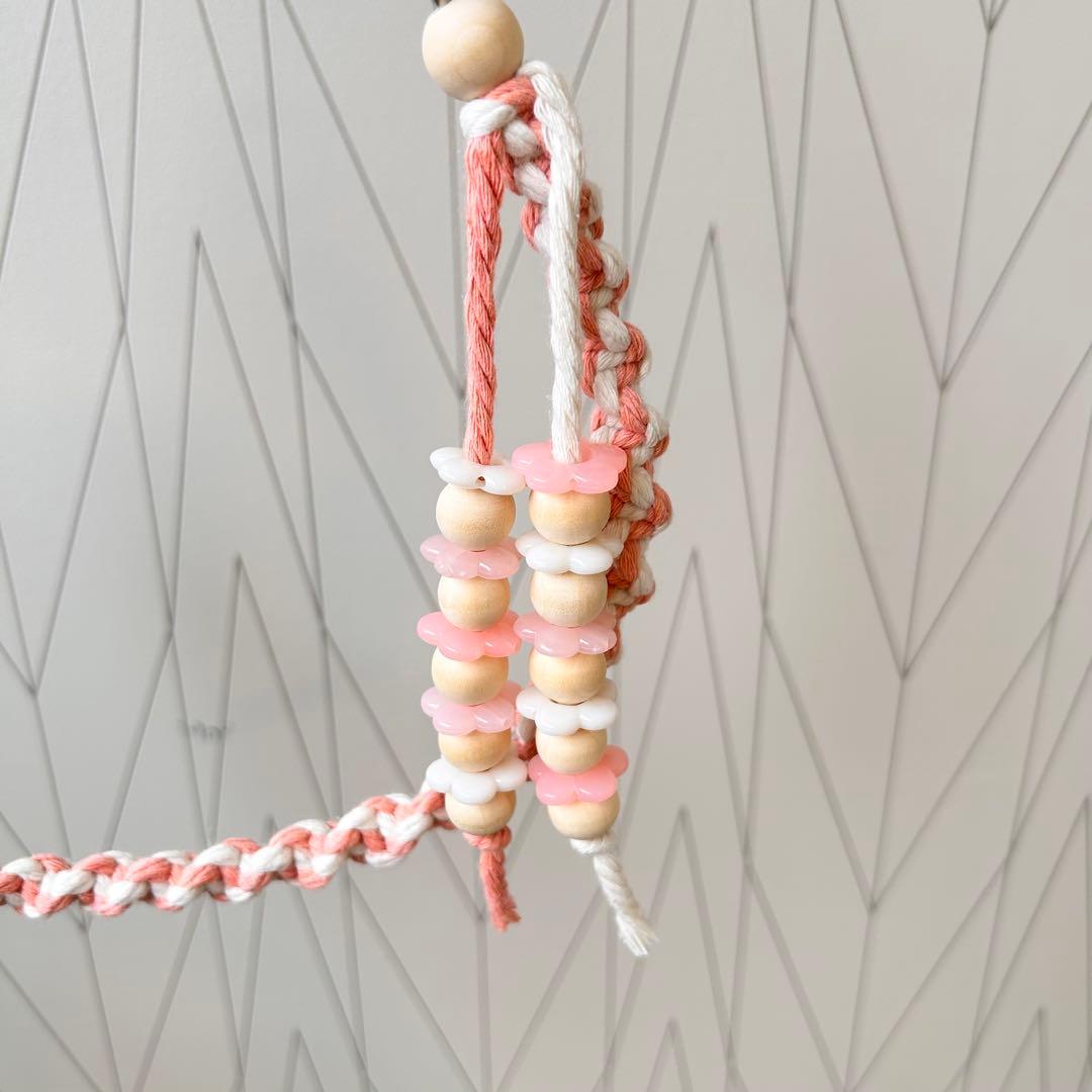 【ちょこページ】お花のロープパーチ　ミニサイズ　ピンク