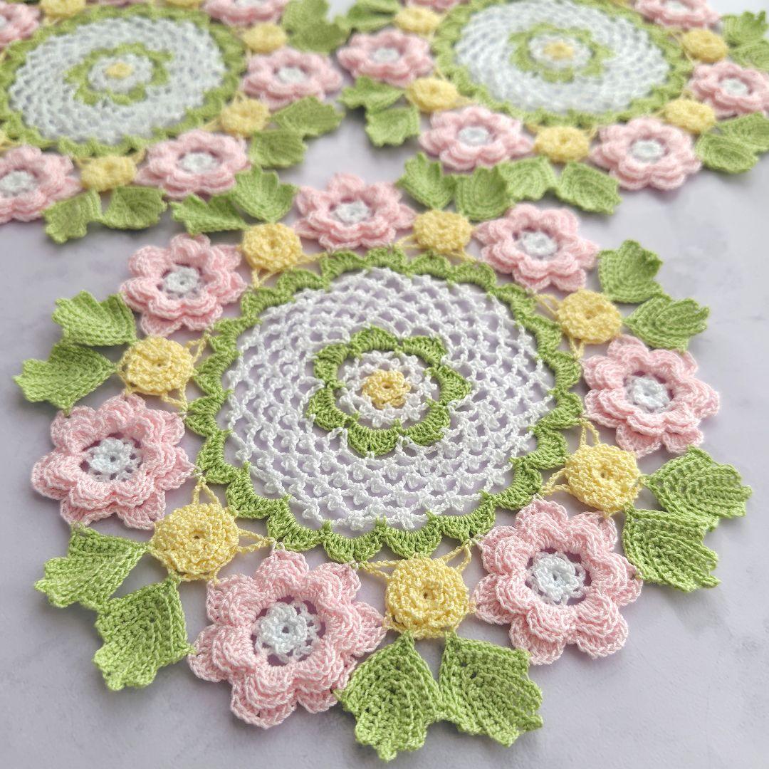 ❈Handmade❈　レース編み　☆スモールフラワー☆　☆アイリッシュドイリー☆