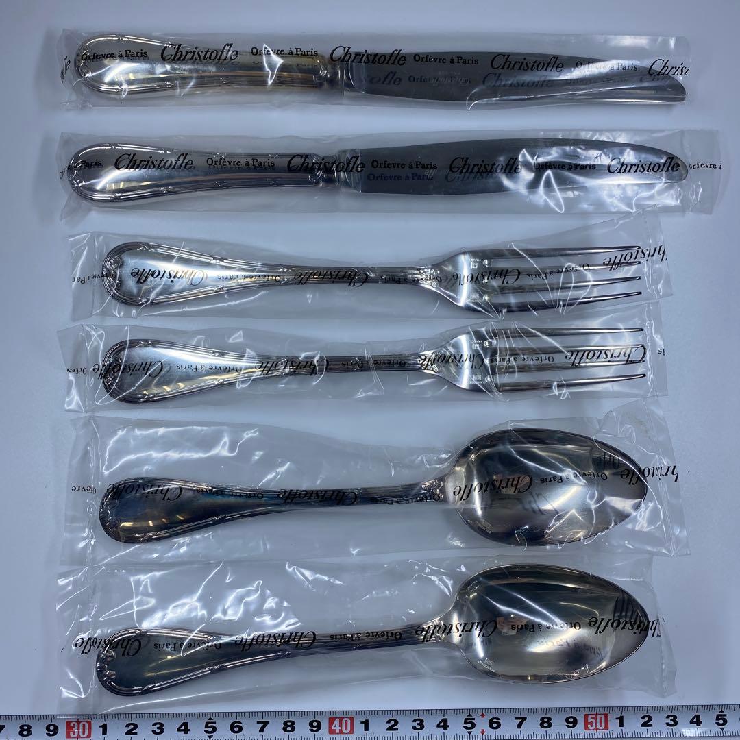 未使用品　クリストフルディナー　スプーン　フォーク　6本　共箱　557g トヒト