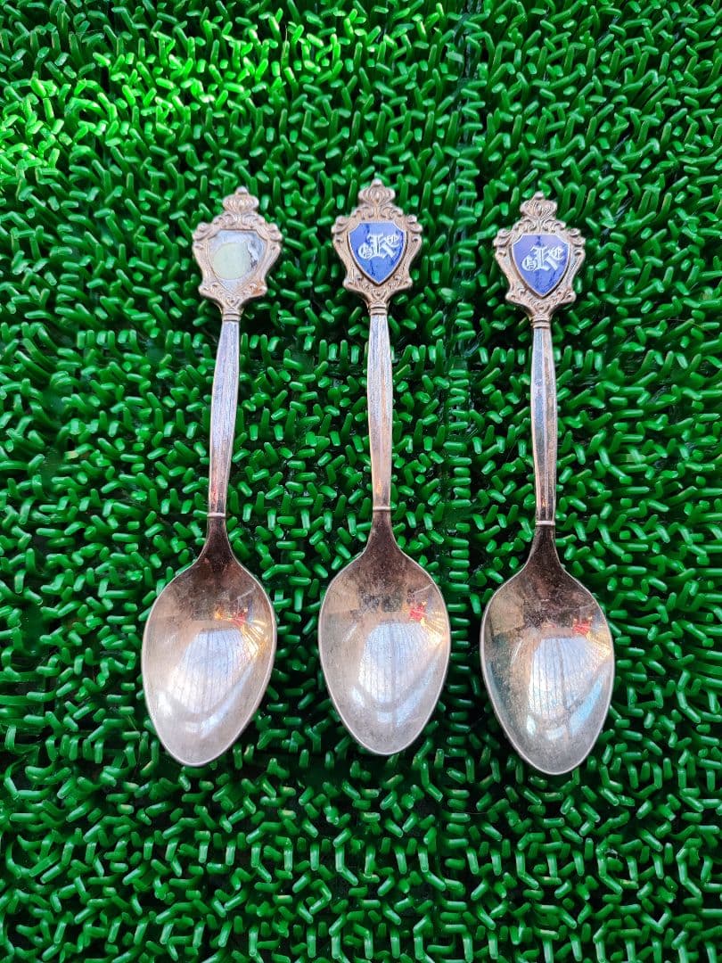 銀製スプーンセット 青白エナメル