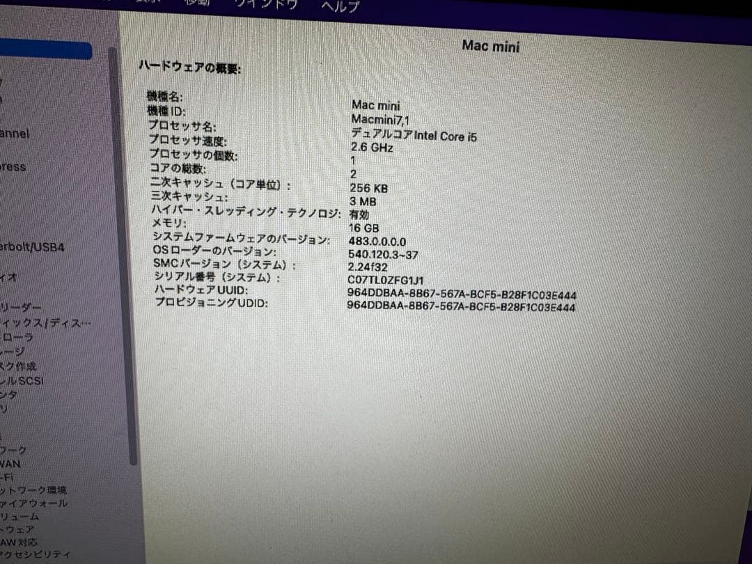 Mac mini Late2014 HDD1TB メモリー16GB