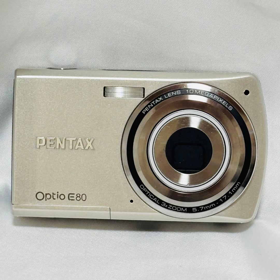 美品✨PENTAX Optio E80✨動作確認済 スマホ転送OK 単三電池駆動
