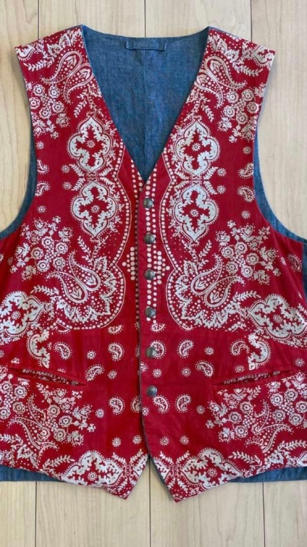 ボーイズマーケット別注　バンダナベスト　サイズm