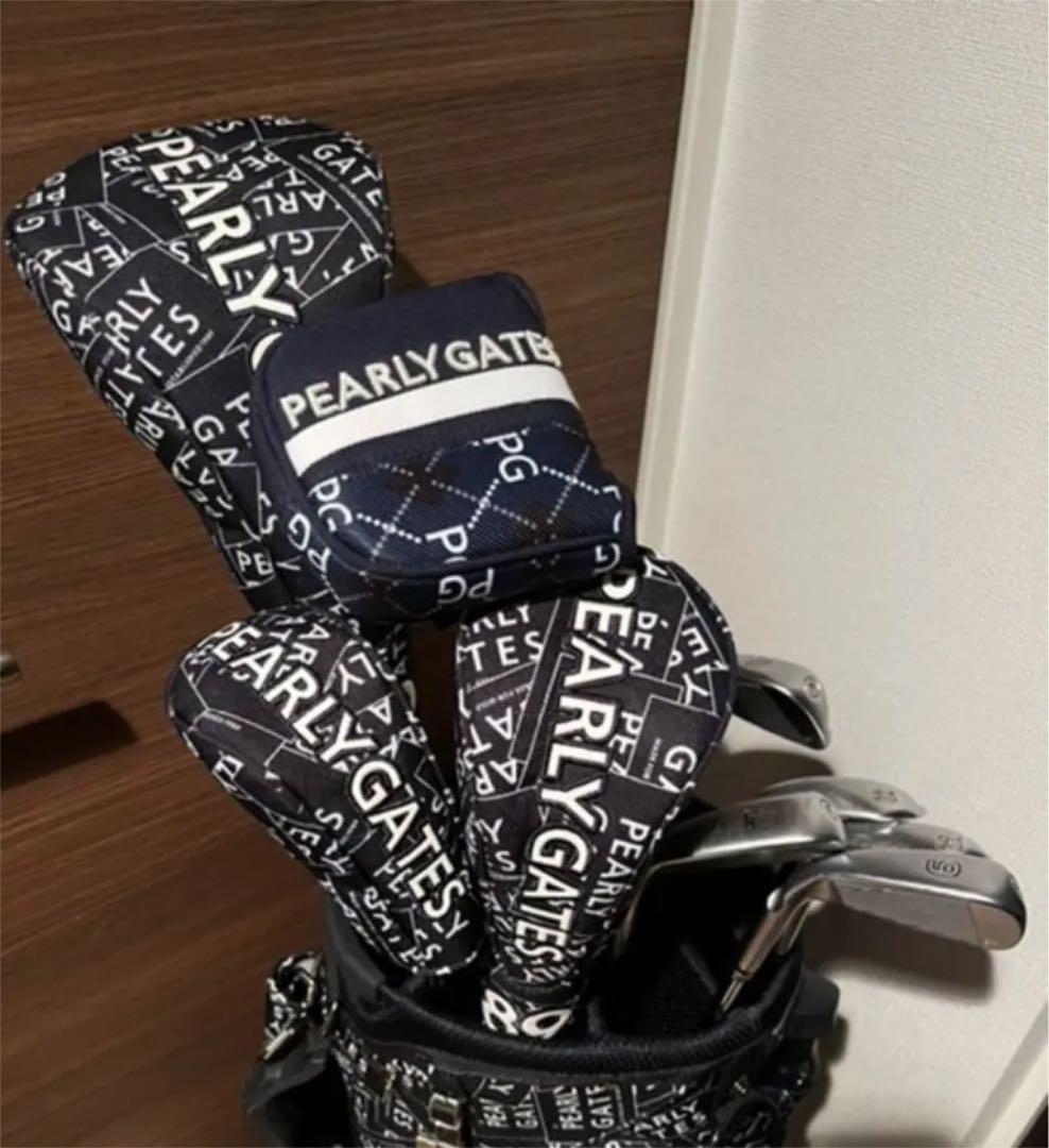 パーリーゲイツ　キャディバッグ　ステッカー柄　ヘッドカバー　パターカバー