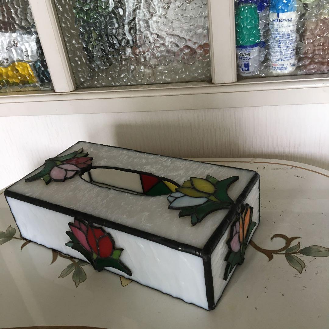 ステンドグラス底面ミラー花BOX