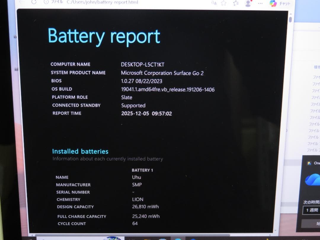 Windowsタブレット本体 Microsoft Surface go2 1926 64GB 4425Y