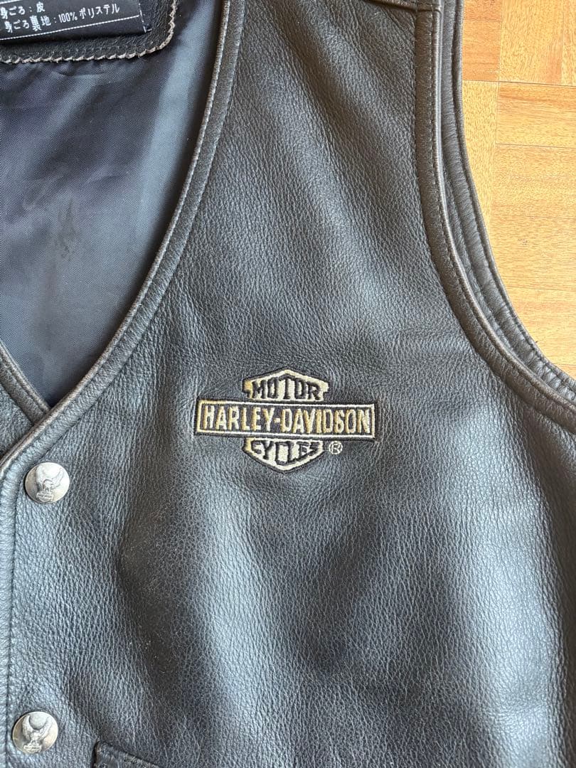 最終値下げしました！！ Harley-Davidson レザー ベスト 黒