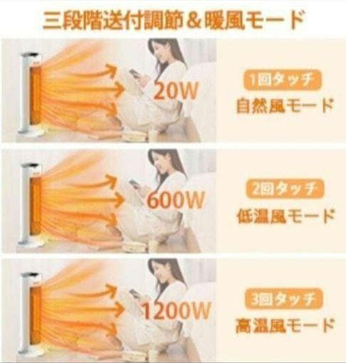 セラミックヒーター 自動首振り 電気ストーブ 筒型 スリムタイプ ファンヒーター