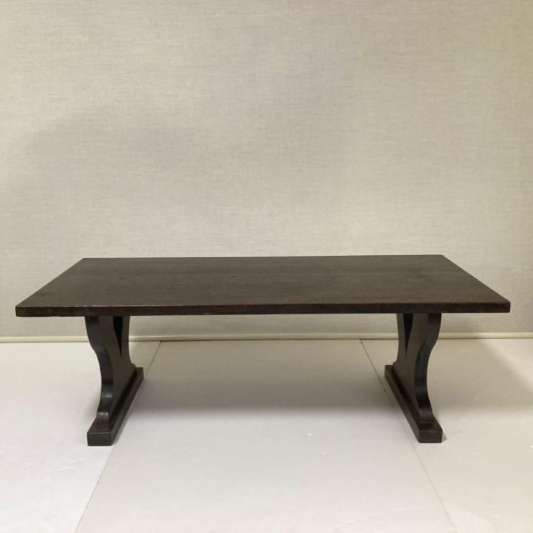 古い味のある文机 座卓 置物台 飾り棚 大型 透かし ハート型 木製 レトロ