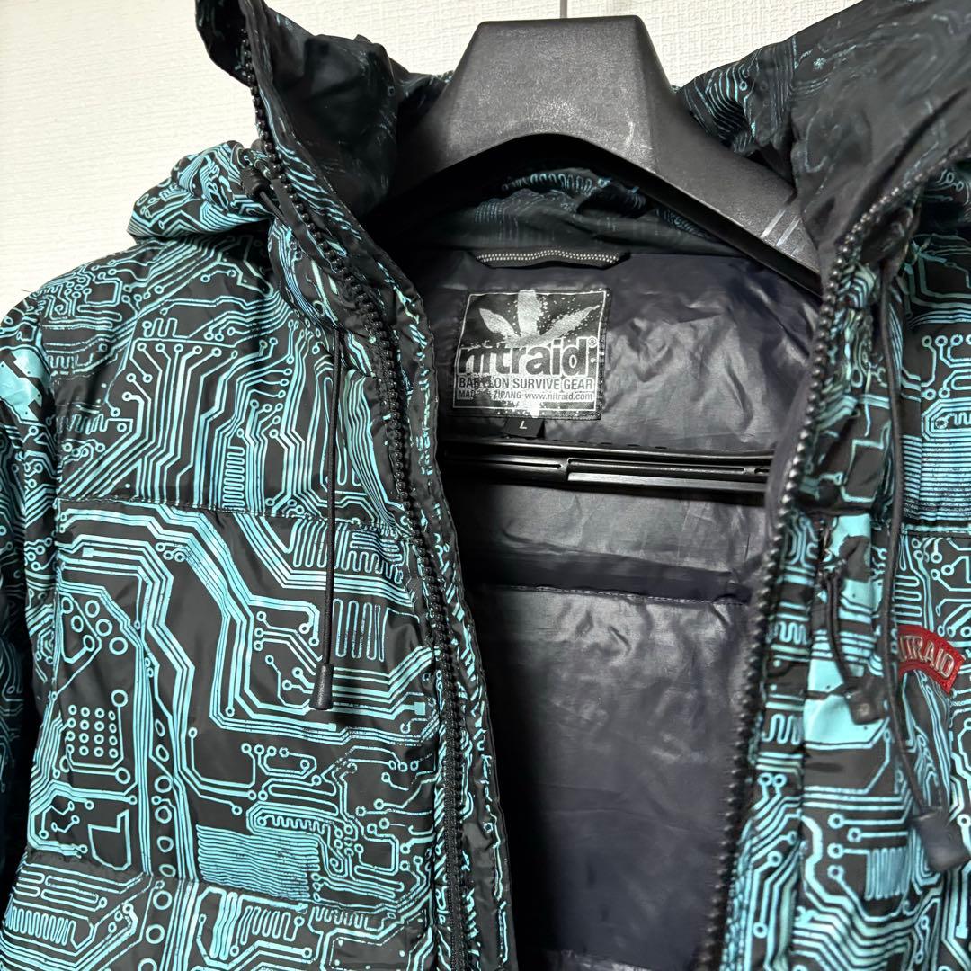 Nitraid ナイトレイド ダウンジャケット サーキット柄 L