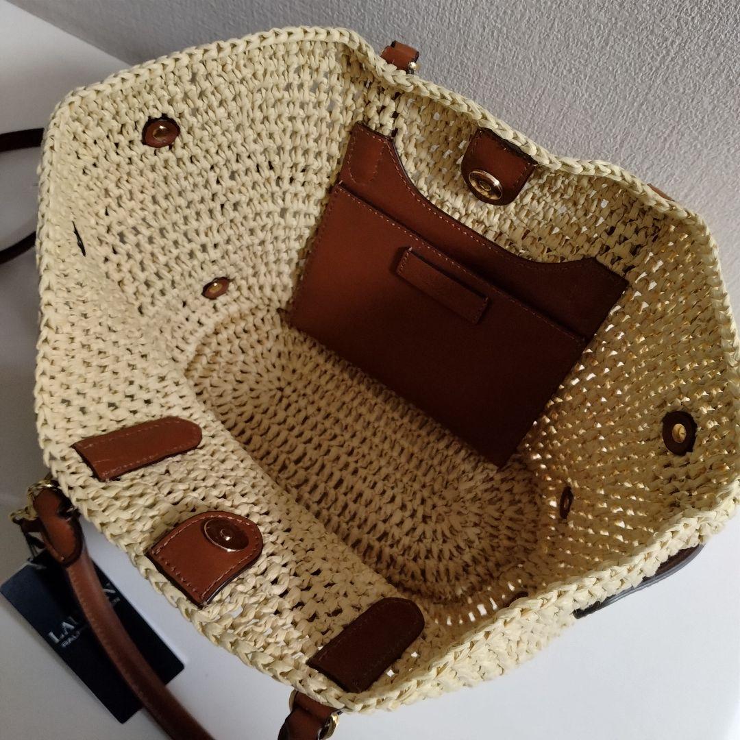 RALPH LAUREN かごバッグ ベージュ