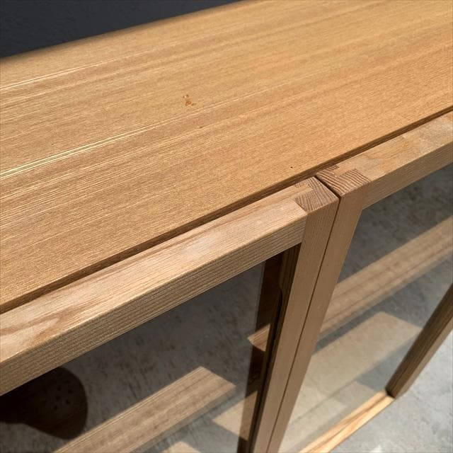 無印良品｜組み合わせて使える木製収納｜ブックキャビネット｜廃番｜ガラス扉付き｜