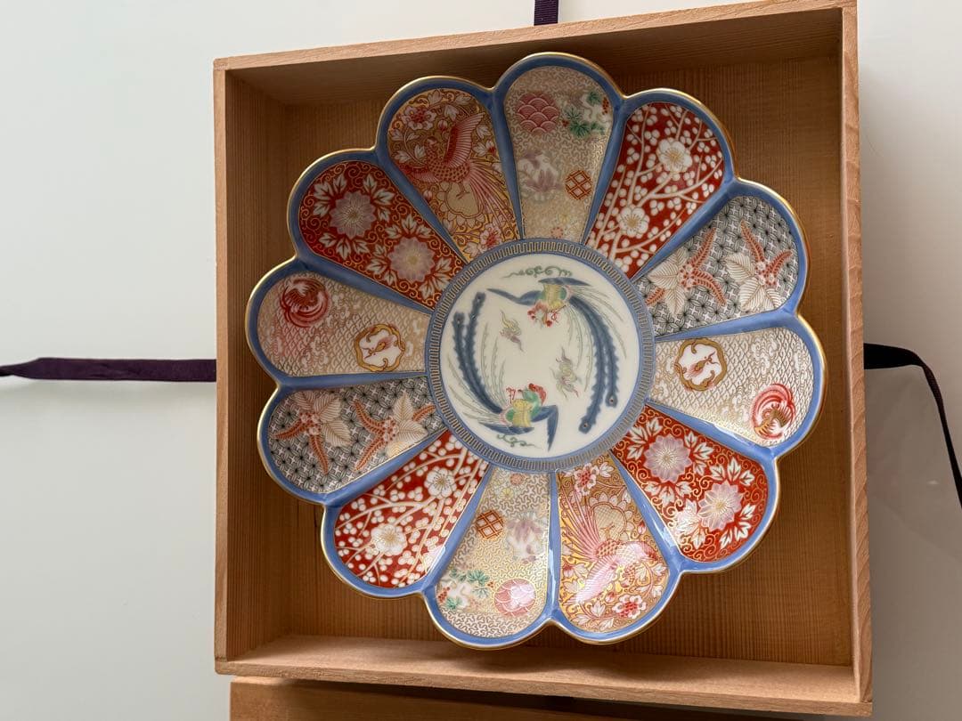 美術有田焼　染錦金彩鳳凰　大皿