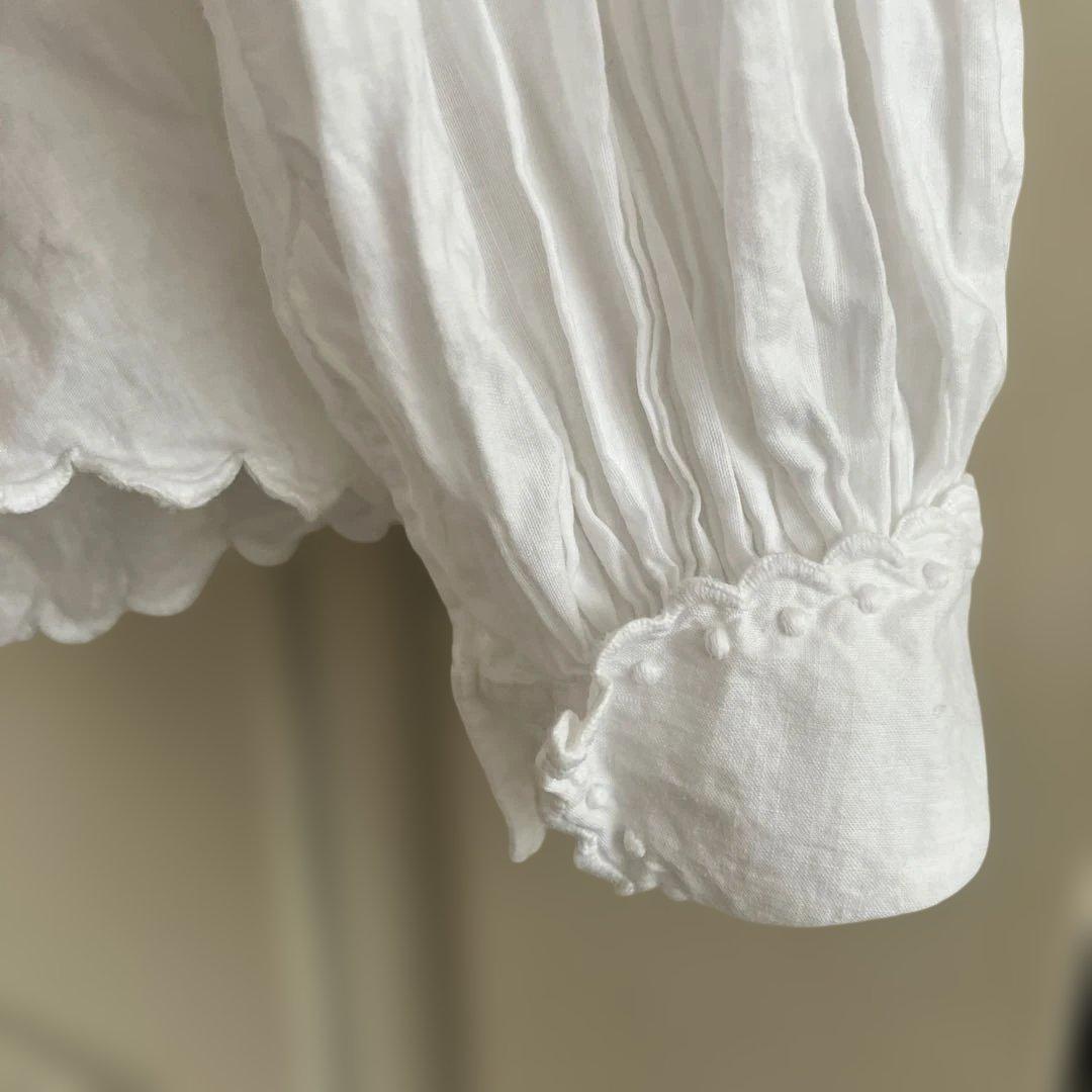 france antique blouse scallop手刺繍