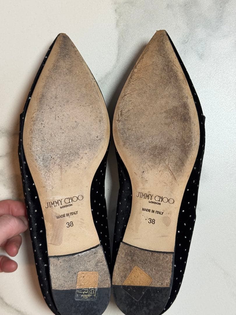 m*o様 JIMMY CHOO ブラックドットフラットシューズ