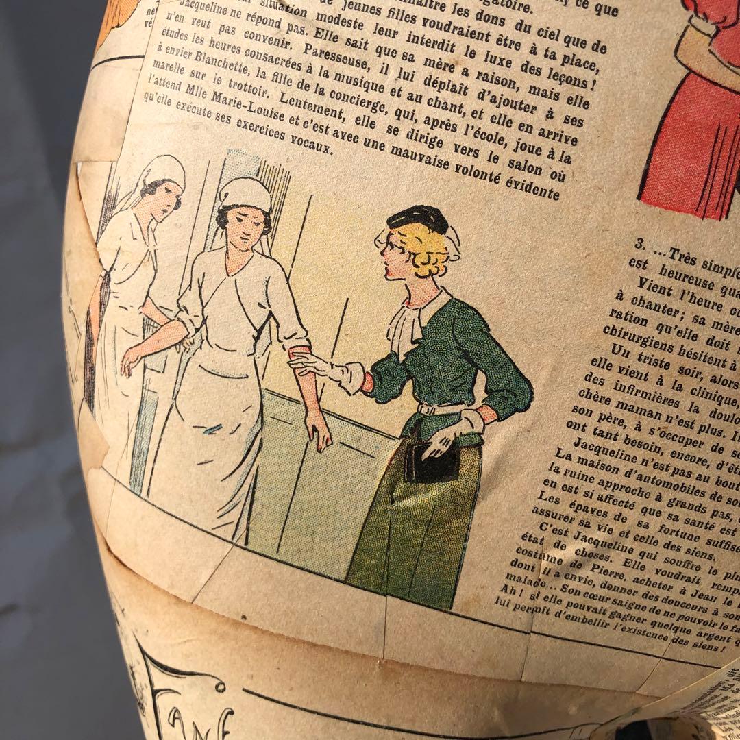 夢八トルソー　フランスの少女紙貼ったトルソー マネキンボディーコミックアート②